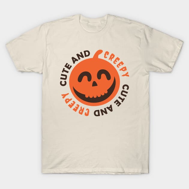 Cute And Creepy Halloween Spooky Pumpkin Monster T-Shirt by JaiStore